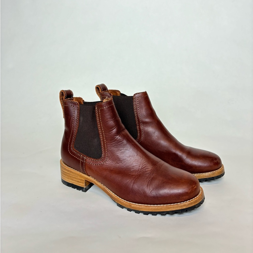 Red Leather Chelsea Boots